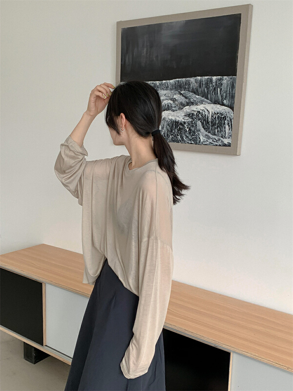[chocolate] simple and versatile long sleeved sunscreen shirt 9250# CSX