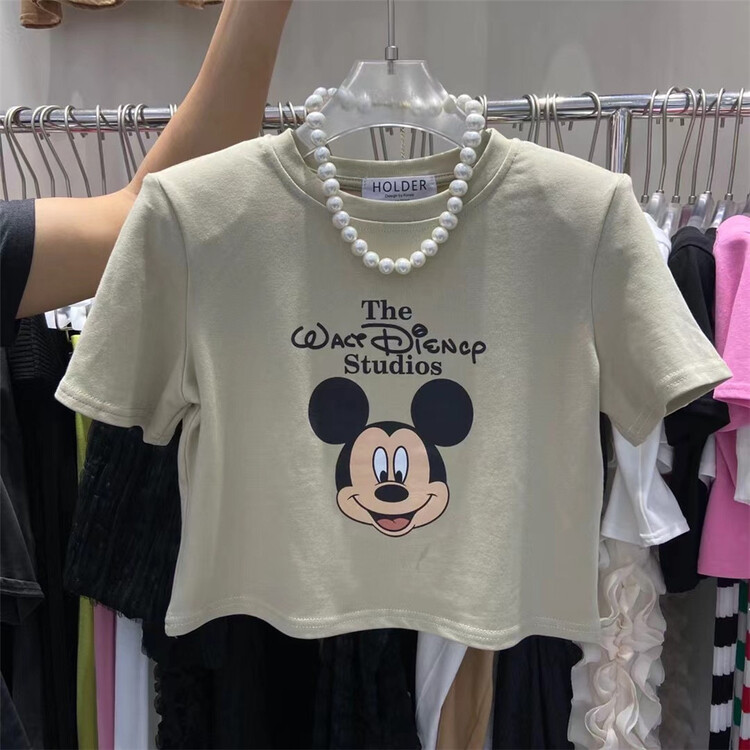 [holder] simple Mickey print short sleeved T-shirt 7093# zxl