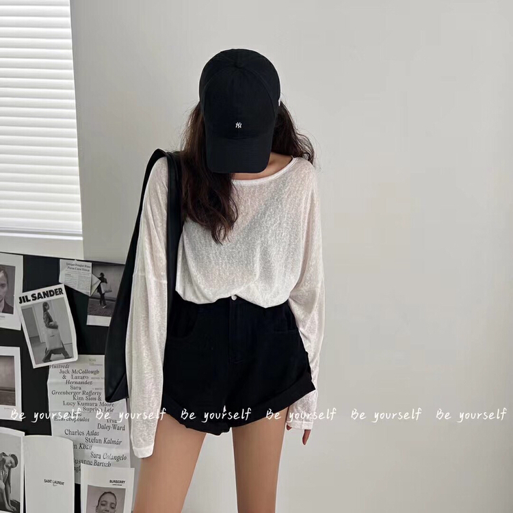 [be your self] Korean design beautiful back kink sunscreen shirt t66183# LSL