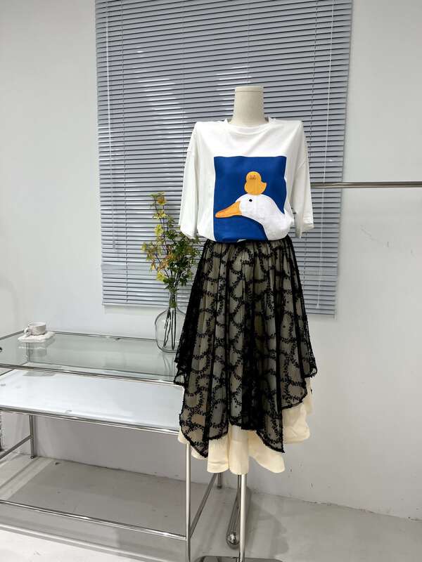 goods in stock! Cxdhh / new in early spring! [strict selection - planting grass and trees] irregular net color sweet skirt xc15-31937# HLL