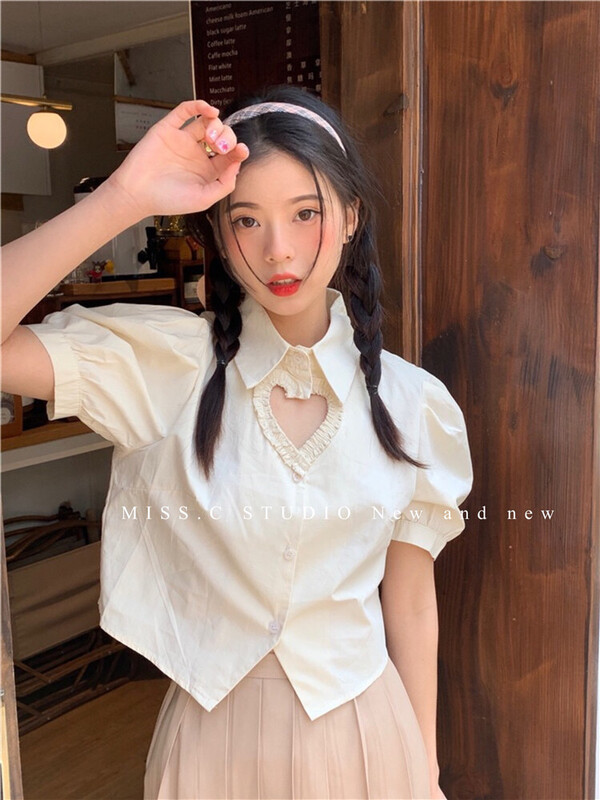 [miss. C studio] Korean sweet love hollowed out shirt 8171# zxx