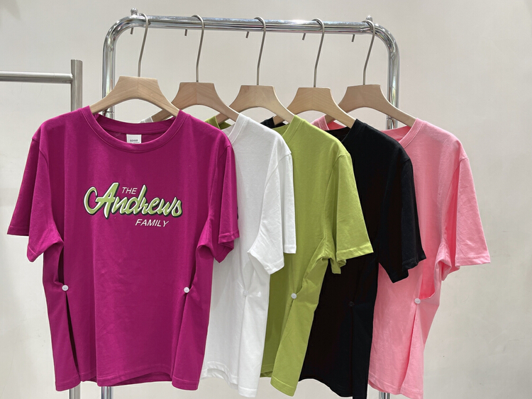 [Yuanxi · elements] Korean design letter printing Casual Short Sleeve T-shirt 1924# WTT