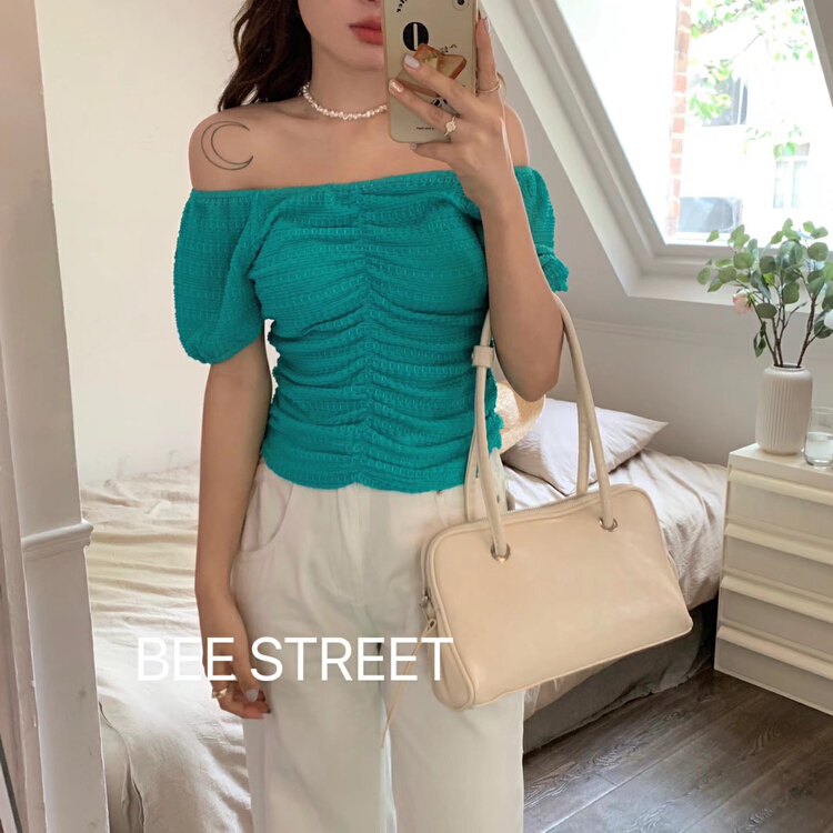 [bee Street] simple solid color versatile blouse 9160# lwy