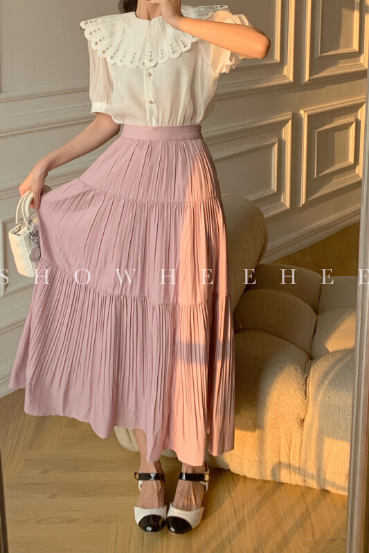New in early summer! [xiuxixi] gentle wind, small pleats, personalized drape, versatile skirt 19373# zxx