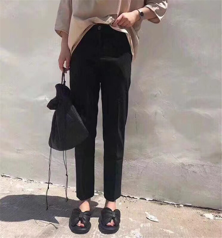 [Wuzhi] temperament slim fit back slit trousers 9015h-2# XJ