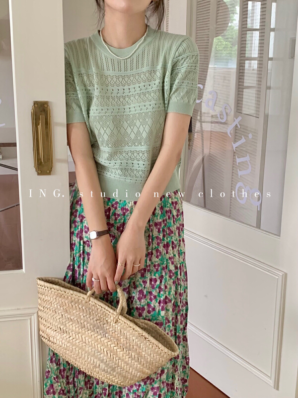New in early summer! [ing] Korean chic simple temperament sweater w3236# ZSY