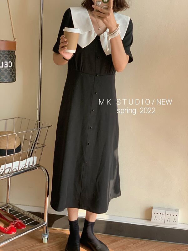 New year in early spring! [MK] contrast color versatile slim dress 3151# hjy