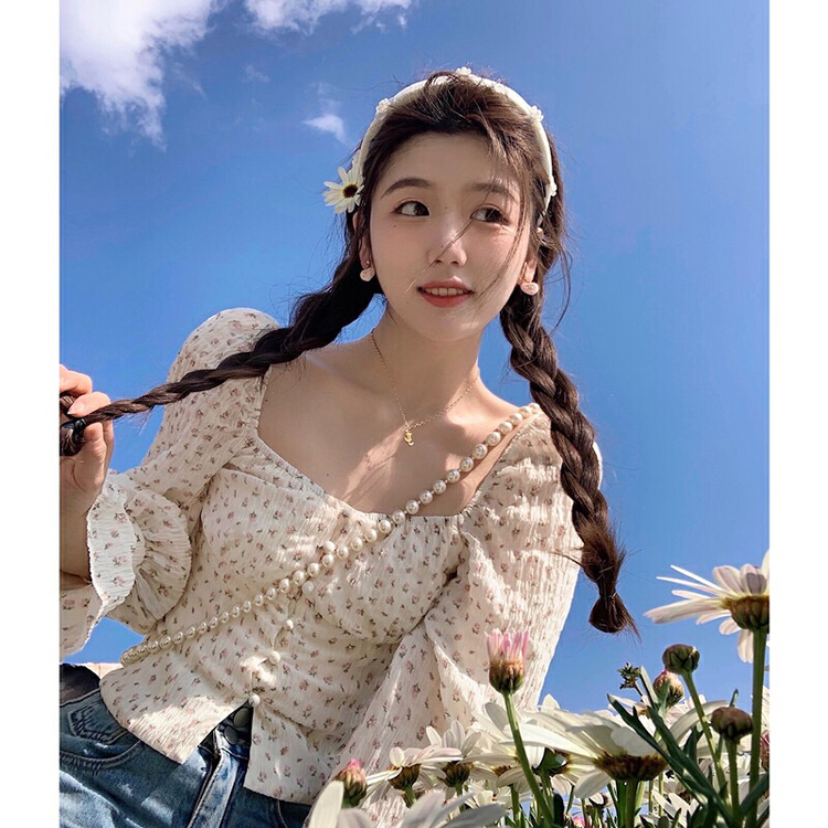 [TZM] small fresh floral shirt (only shirts) t072# LSW