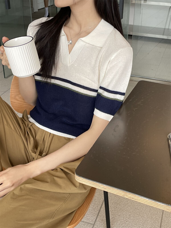 [clean space] simple and versatile Polo neck sweater 31975# CLS