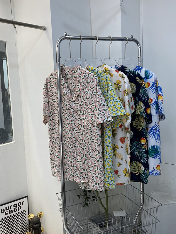 New in early summer! [vipman] Cuban collar fruit Vintage flower shirt v-652# ZZL