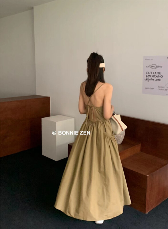 【BONNIE】簡約時尚吊帶連衣裙  2326#  XYJ