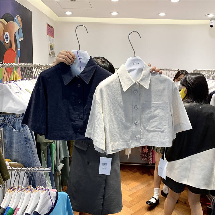 New in early summer! [Korea women] Korean style net version of foreign style commuter versatile shirt wc-019# ZZL