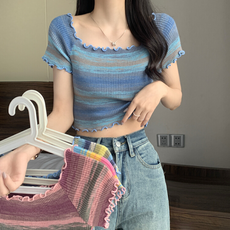 [f · P] foreign color striped sweater 45610# HBx