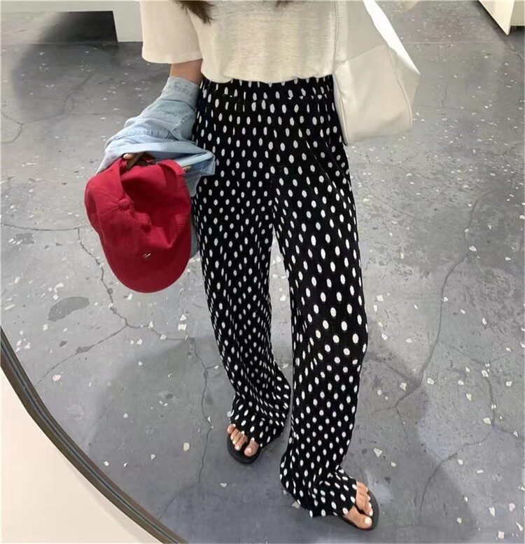 [n + Plus] wave point Korean crimping casual pants 22057# ozq