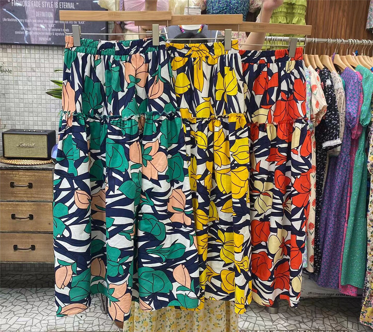 [suzybubble] elegant temperament floral elastic waist skirt 272# WPL