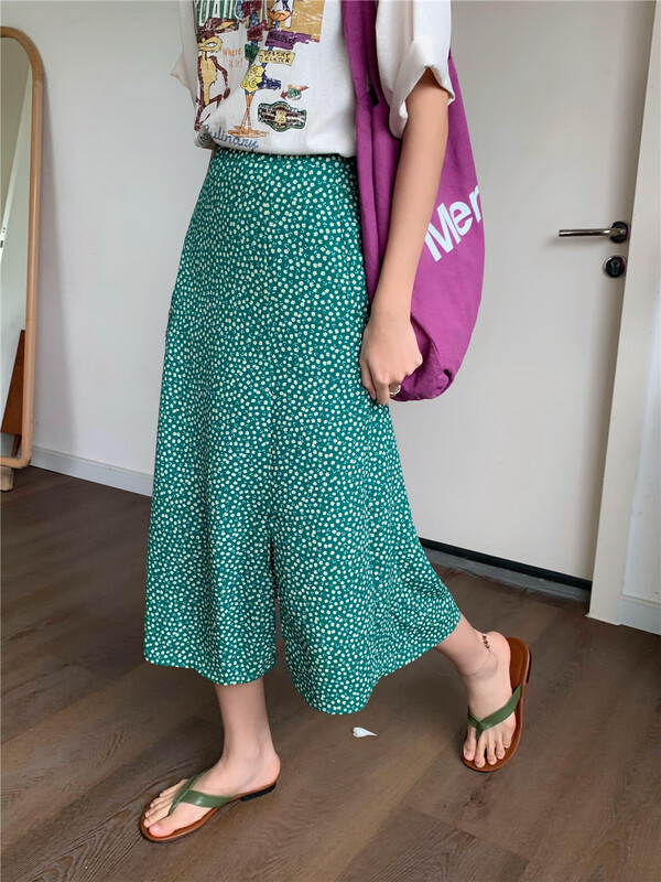 [lini] Korean split split split lady floral skirt 221r047# zxx