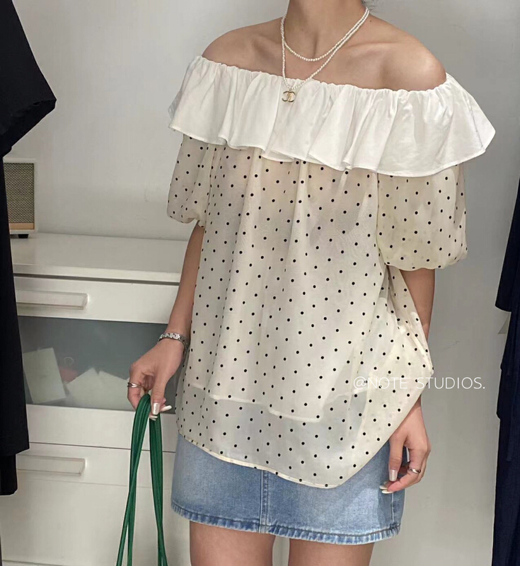 goods in stock! New in early summer! [note] Korean style simple temperament one shoulder shirt 22363# HBx