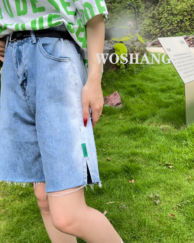 New in early summer! [woshang woshang] loose design sense of niche denim shorts 1226# XYJ