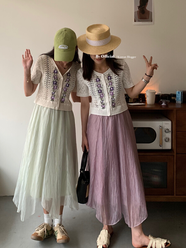 [B plus] elastic waist irregular skirt 22-9282-2# HBx