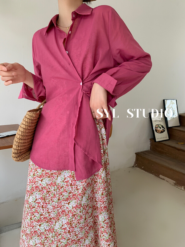 [SYL] Korean fashion simple solid color shirt 5115# L