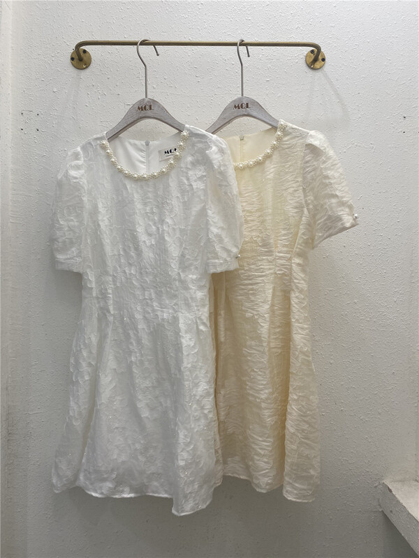 [MQL -] French simple temperament pearl collar dress 410# CSX