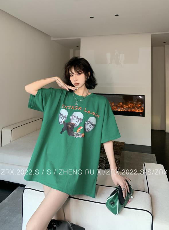 [zhengruxi] personalized head print Casual Short Sleeve T-shirt 11437# WTT
