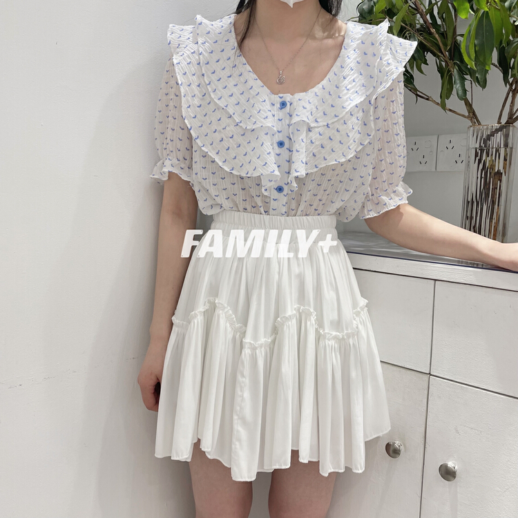 New in early summer! [family +] fashion Korean Floral Chiffon shirt 22130# ozq