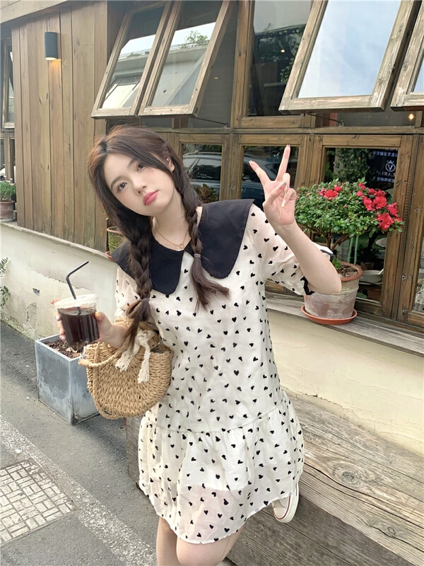 [YG] New Korean color contrast dress 6822# lwy