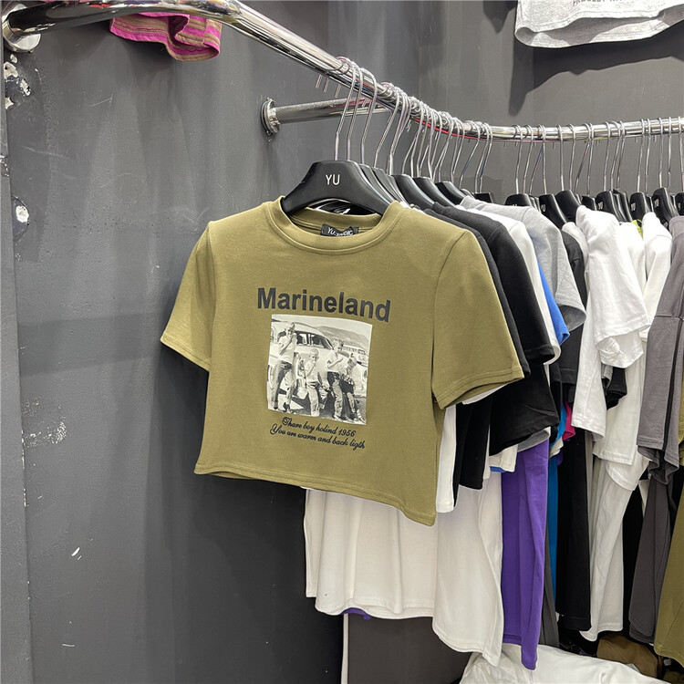 [Yu] fashion print slim fit short sleeve T-shirt 5675# cqw