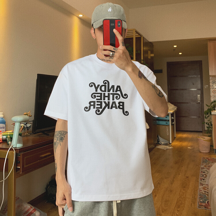 [TPY] Korean round neck casual printed short sleeve T-shirt 9169# ZZL