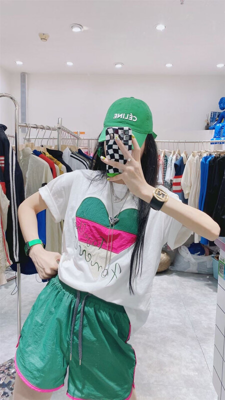 [Dani] Korean love printed short sleeve T-shirt aj163# hyy