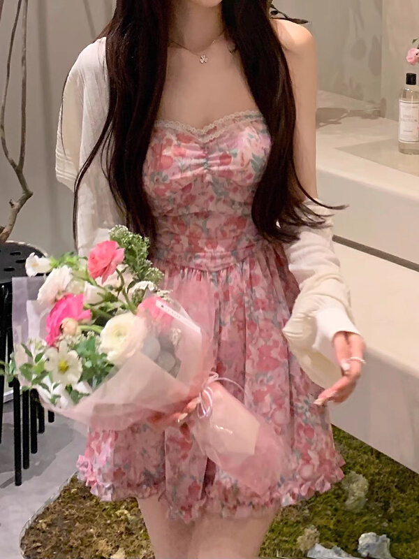 [Amanda] floral waist strap dress 9608# PCZ