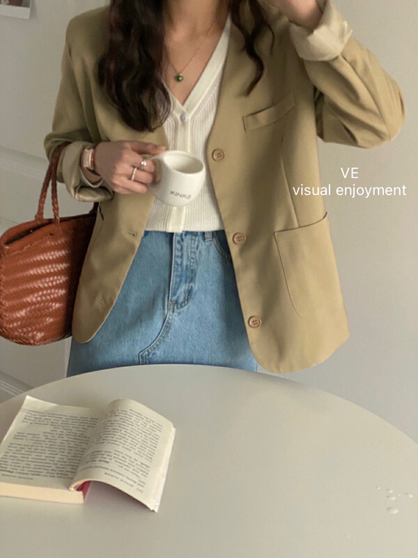 New year in early spring! [ve] V-neck pocket design suit 67601# HBx
