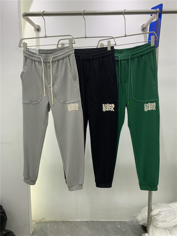[standing for a long time hot] comfortable drawstring letter casual pants 8516# ZZL