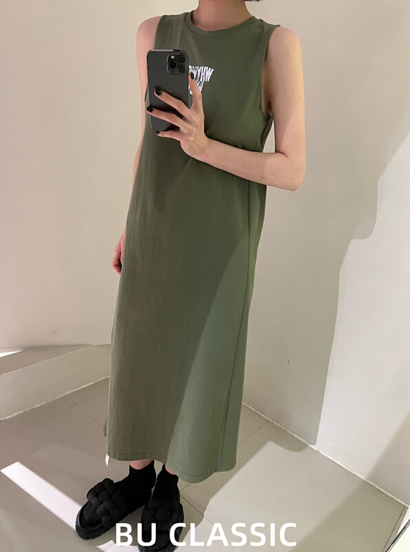 New in early summer! [Bu class] Korean printed vest sleeveless dress s13371# zxl