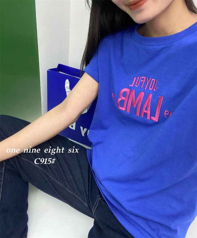 [1986] personalized letter embroidery loose short sleeve T-shirt 915# XYY