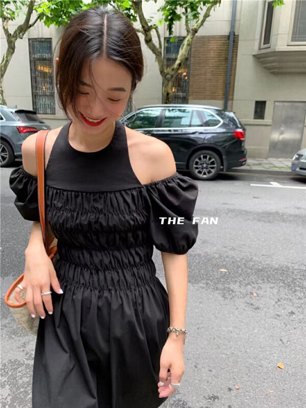 [the fan] thin dress with neck hanging and necking (dress only) 10041\pcz