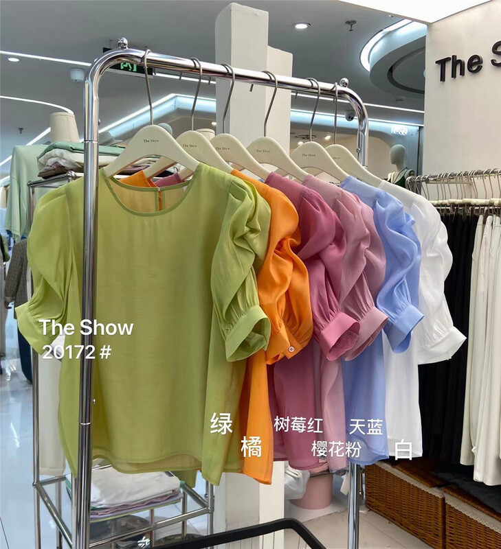 New in early summer! [the show] gentle and simple temperament bubble sleeve shirt 20172# CLS