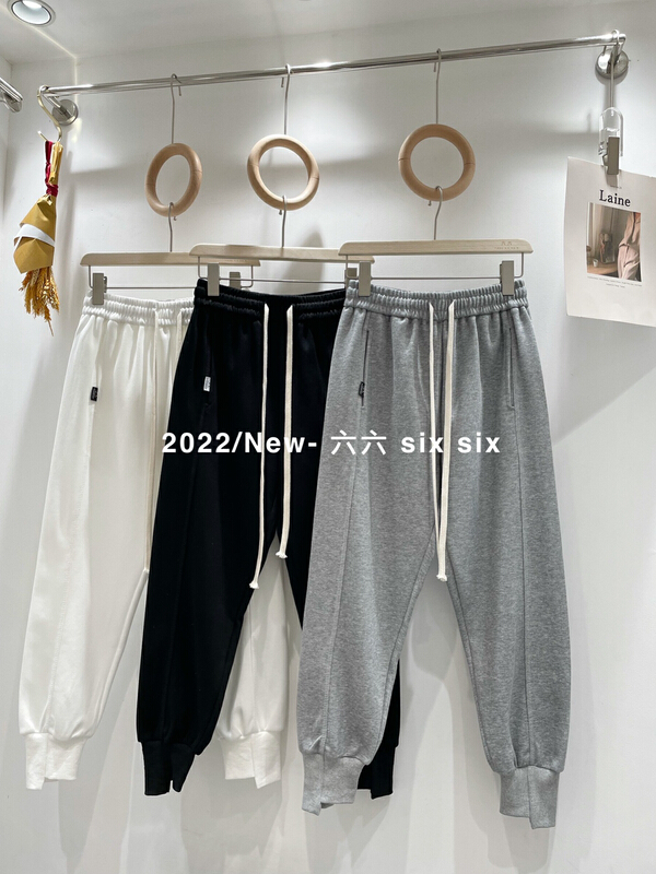 New year in early spring! 【 66 】 slim elastic waist irregular casual pants 16027# L