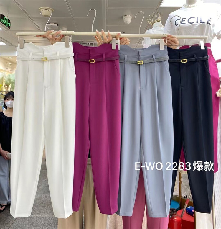 [e-wo] simple, fashionable and versatile casual pants (with belt) 2283# LSW