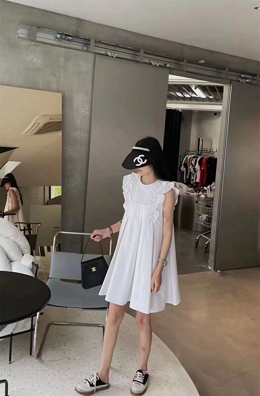 [Han C family] Korean version of sweet sleeveless dress 9786# PCZ with fungus edge design