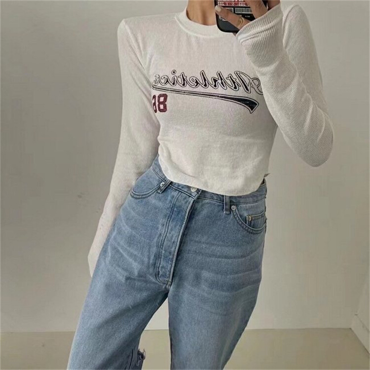 New year in early spring! [sister] Korean short letter long sleeve T-shirt 2206# ozq