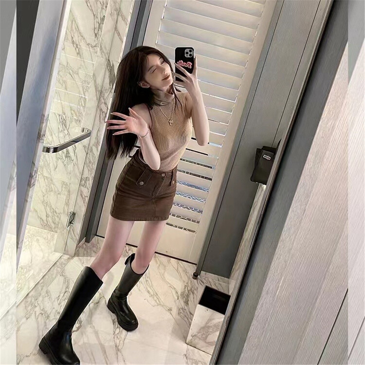 [Xiaoyan family] slim and versatile skirt (with chain) ys2-811# XYJ