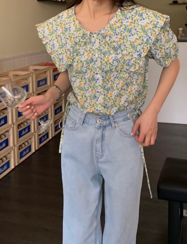 New in early summer! [forming-z] floral age reducing versatile shirt 91135# zxl