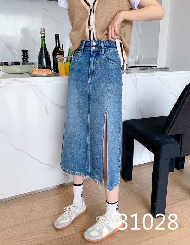 goods in stock! New in early summer! [CHD] slit slim denim skirt 31028# CLS