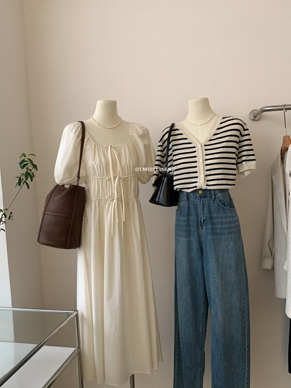 [Imiss] Korean soft thin front bow tie dress cx10090# LSW
