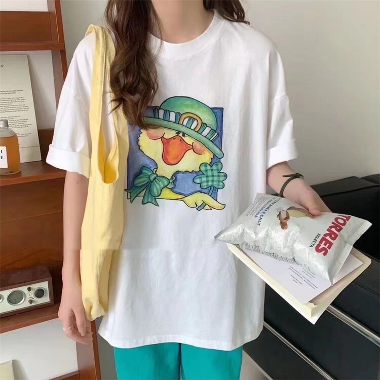 [Mao Mao] graphic printing comfortable short sleeve T-shirt (T-shirt only) 5015# ll