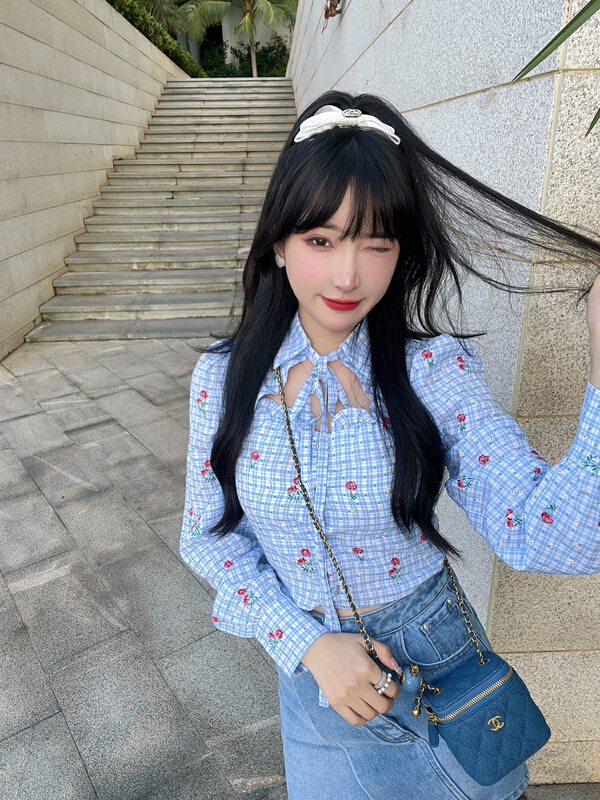 goods in stock! New year in early spring! [CXI] printed Plaid fashion shirt a9058# WPL