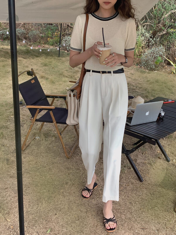 Popular style of stall main push [simnice] basic simple and versatile nine point trousers 2262# cqw