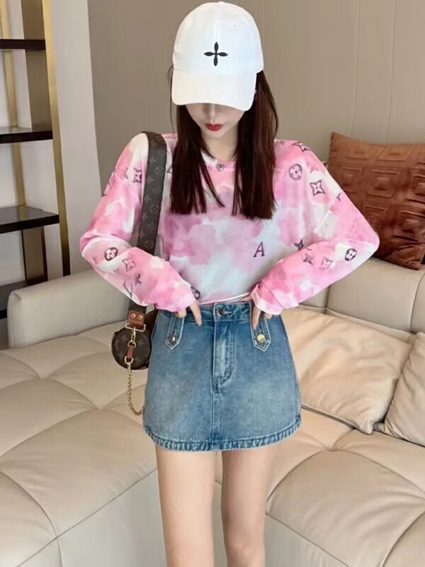 [Yilin] Korean tie dyed round neck sunscreen shirt 2215# WTT